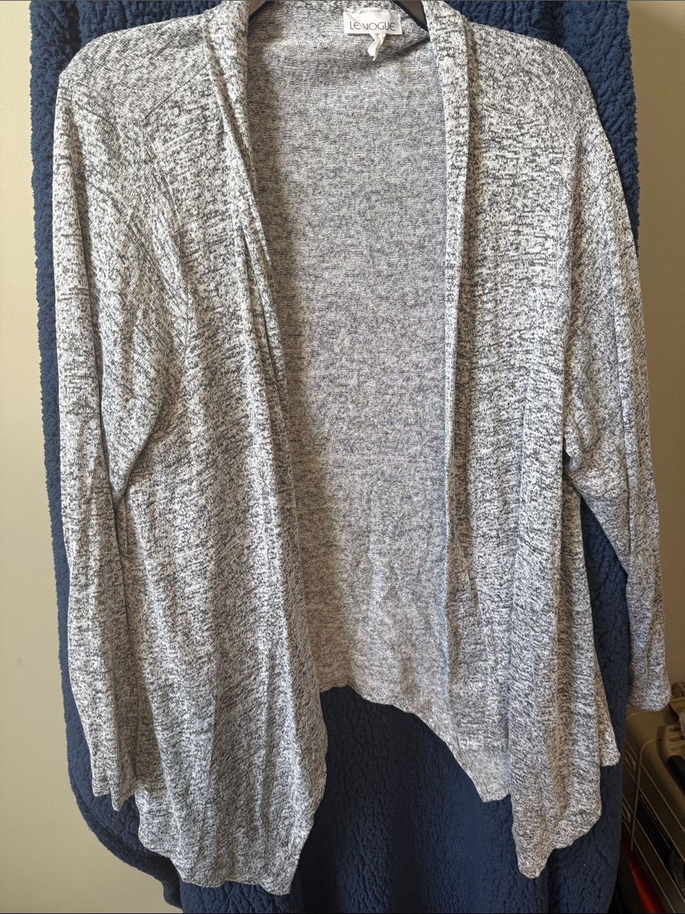 Open-Front Gray Marled Women's Cardigan (96)